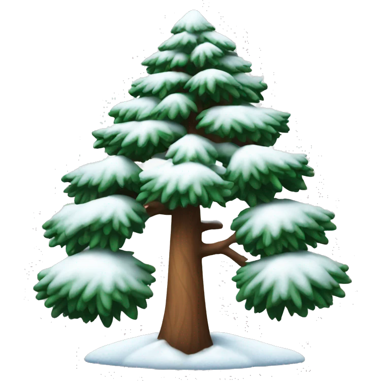 Pine tree with snow emoji