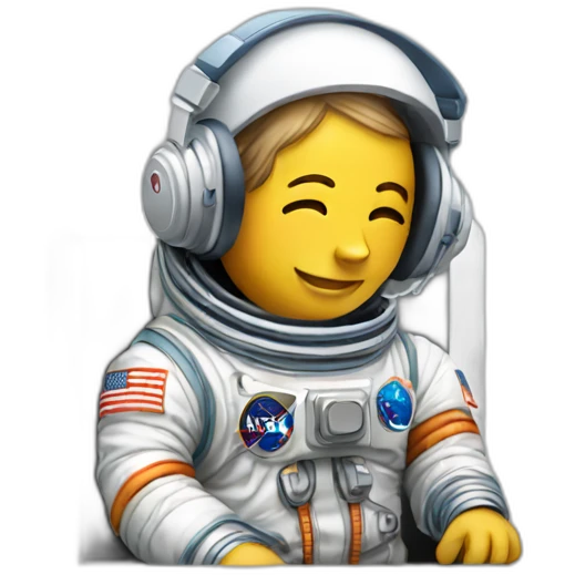 astronaut on laptop with headphones emoji