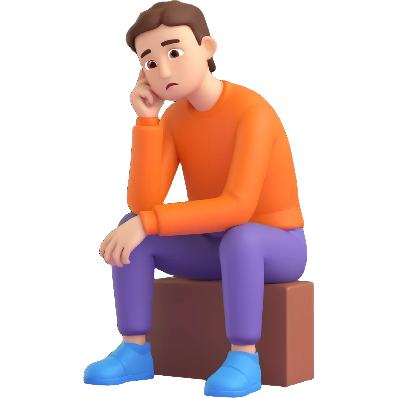 A person with a sad expression, looking lonely emoji