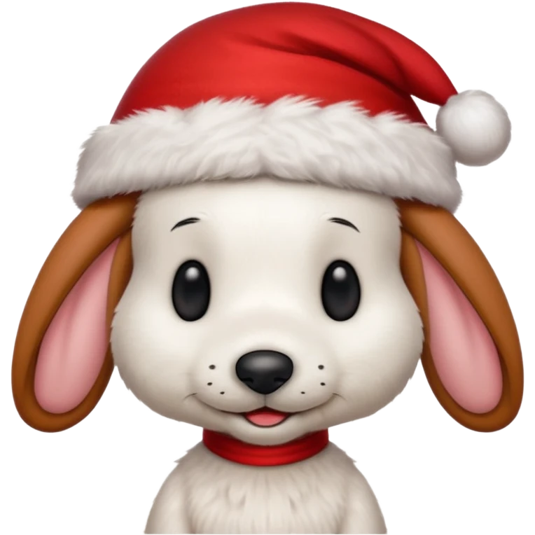 Snoopy wearing and Christmas hat human rabbit emoji
