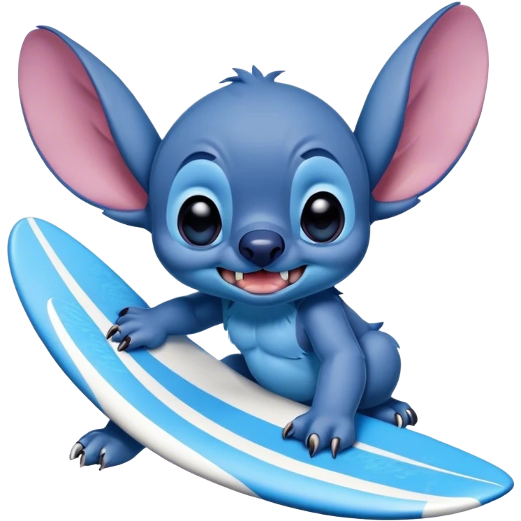 Disneys stitch surfing. emoji