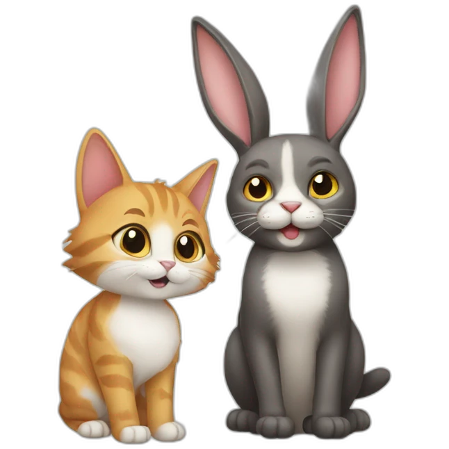 cat and rabbit emoji