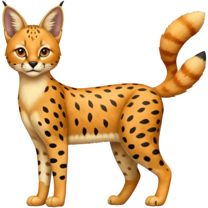 Serval-Caracal-Caraval-Seracal-animal-Fakémon-hybrid (full body) emoji