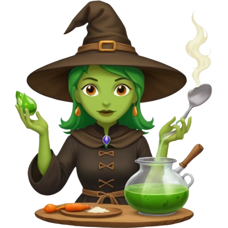 green witch cooking potion emoji