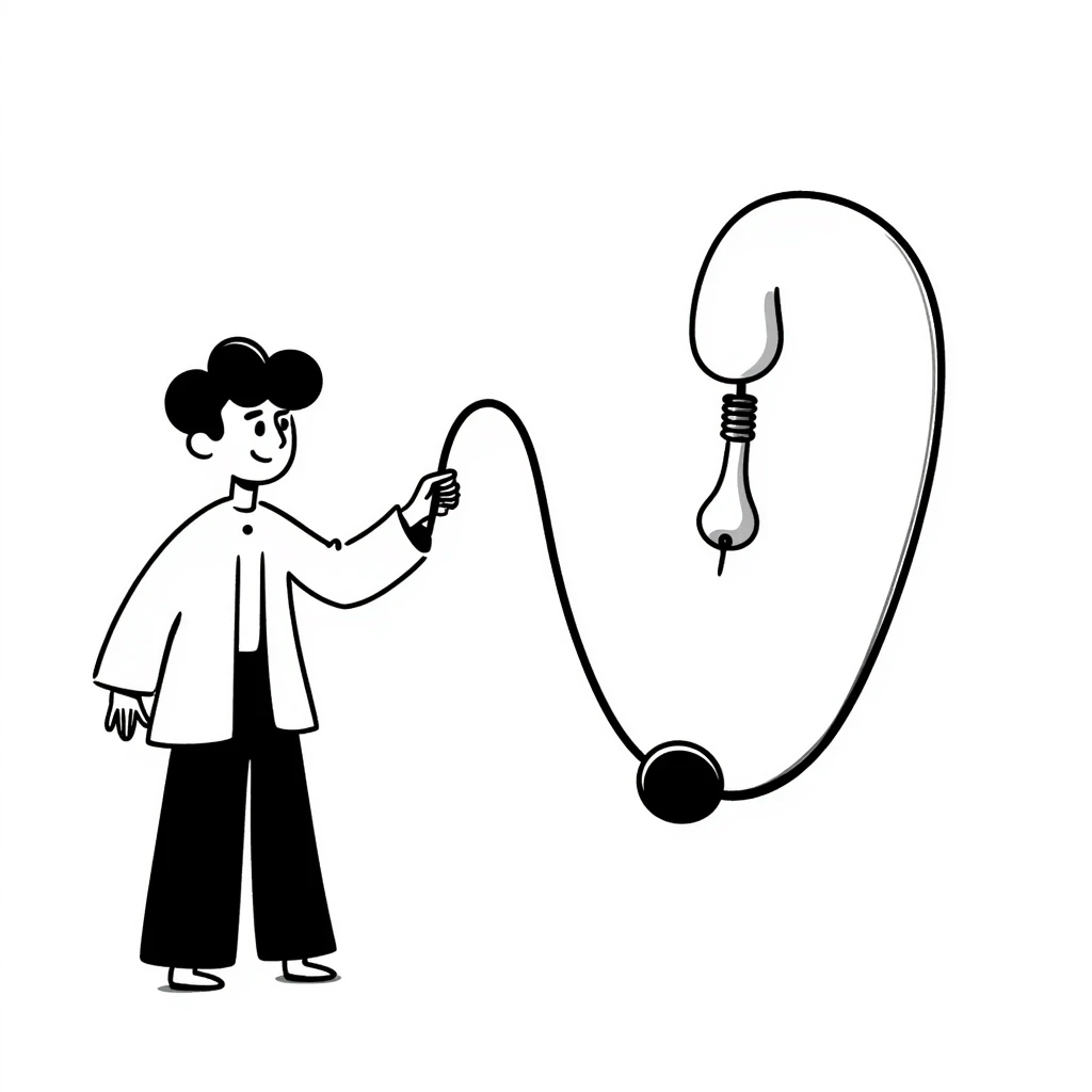 explanatory doodle of a urinary catheter (indwelling) in a man emoji