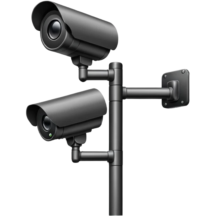 5 CCTV cameras together on pole large cameras  emoji