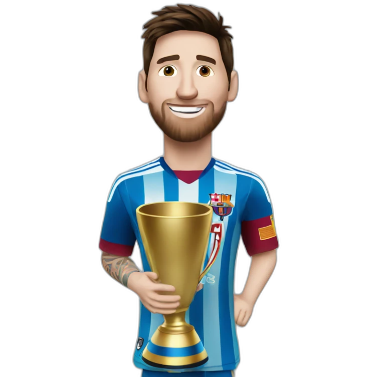 Messi with the word cup emoji