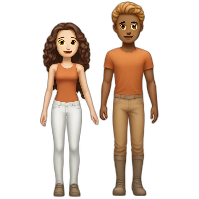 Couple on mars girl is pale boy is tan emoji