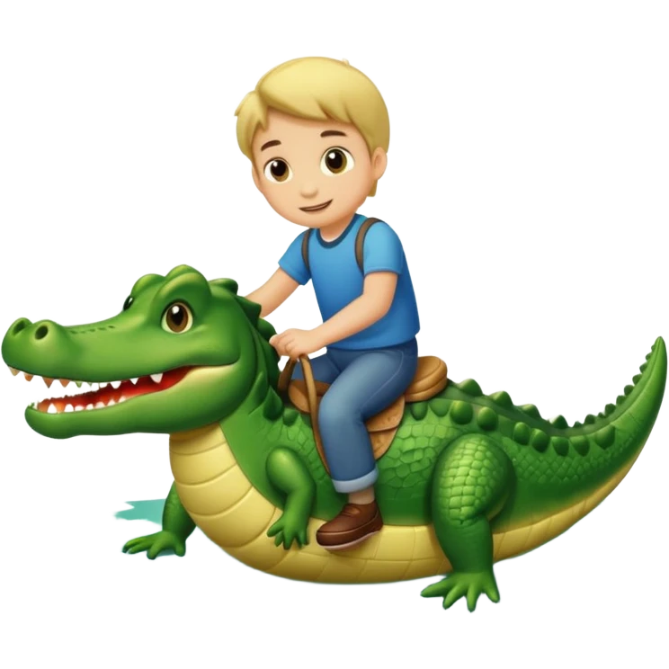 Have a boy riding alligator emoji