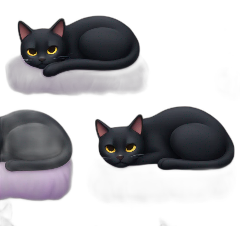 sleep black cat emoji