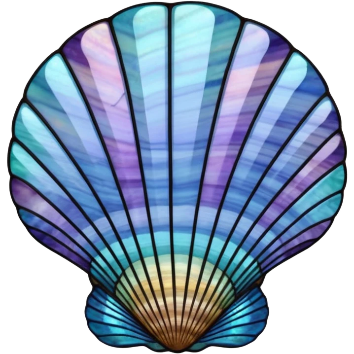 Sea shell stained glass emoji