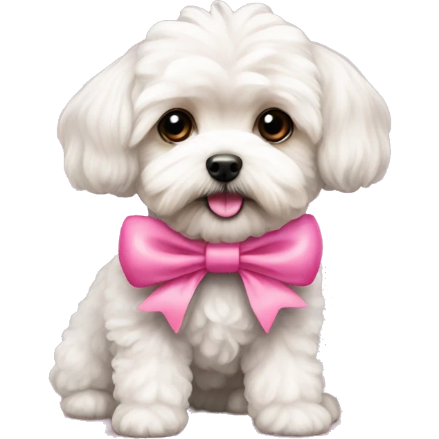 Maltipoo with pink bow emoji