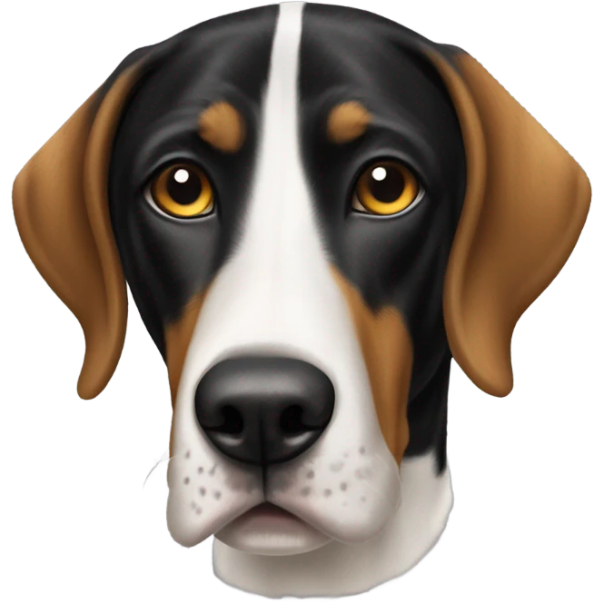Treeing walker coon hound, black lab mix emoji