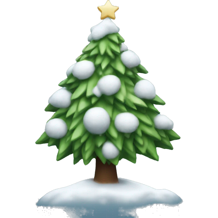 Christmas tre with snow emoji