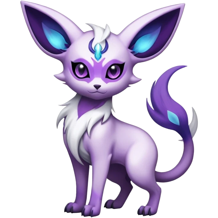 Shiny Exotic Badass Mystical Mysterious Gothic Espeon-Absol-Pokémon-Fakémon-hybrid-creature (full body) emoji