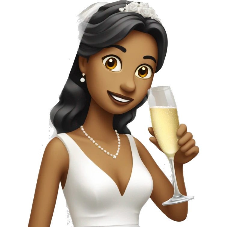 Bride drinking champagne  emoji