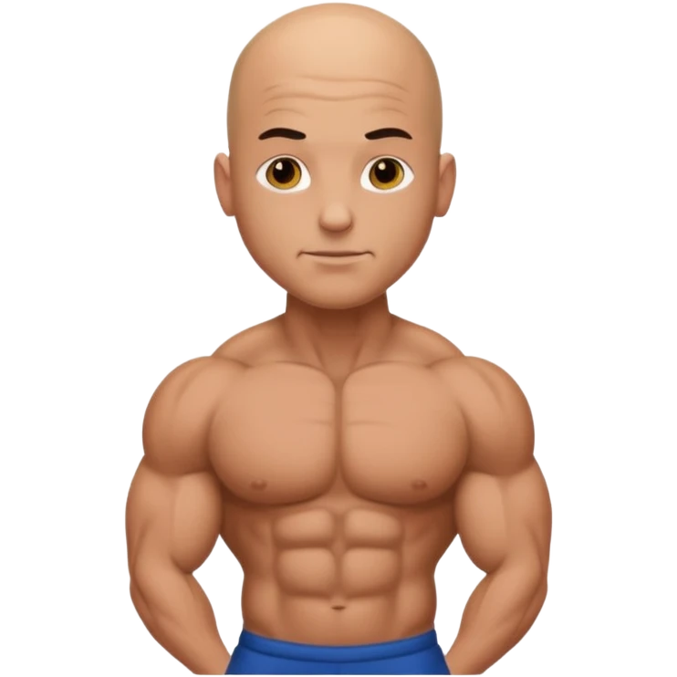 bodybuilder with bald head emoji