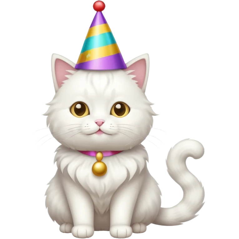 a full-body white cat new year  emoji