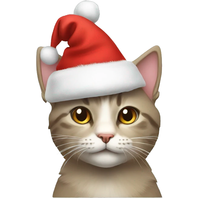 cat whit a christmas hat emoji