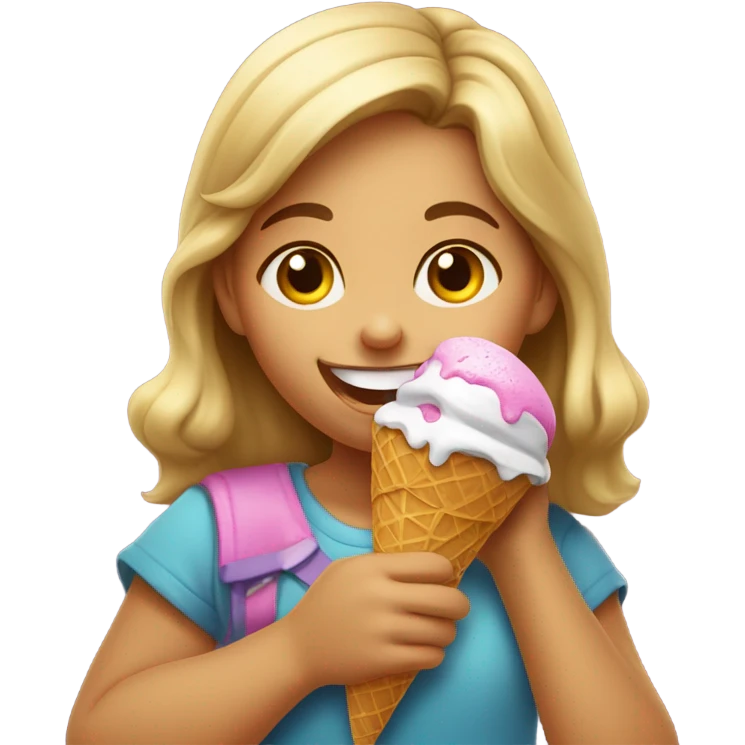 Girl eating ice cream emoji