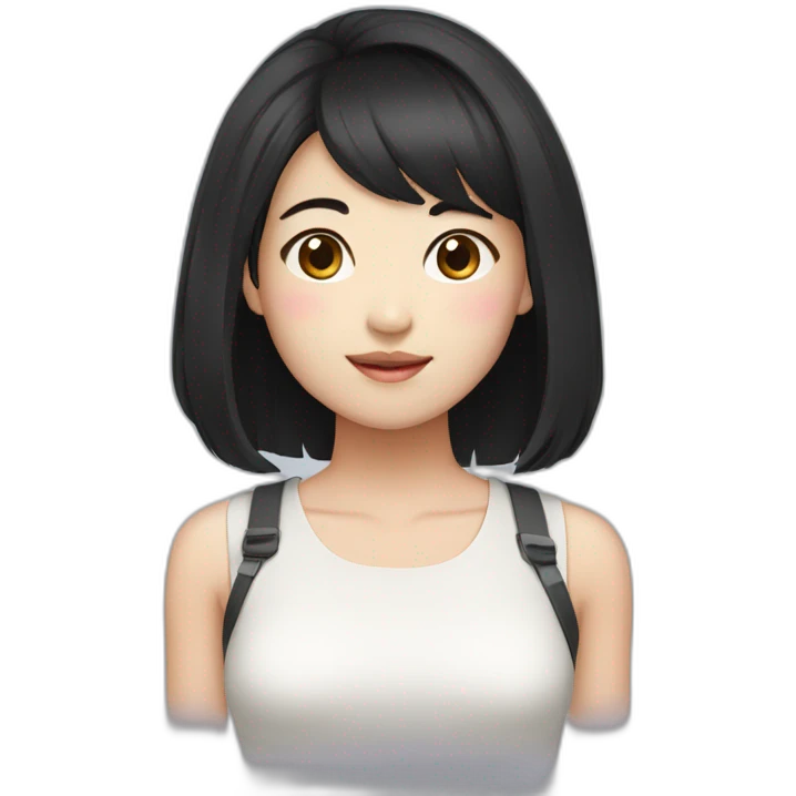 fermer korean girl short black hair emoji