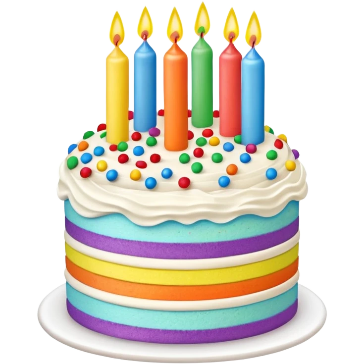 Rainbow birthday cake emoji