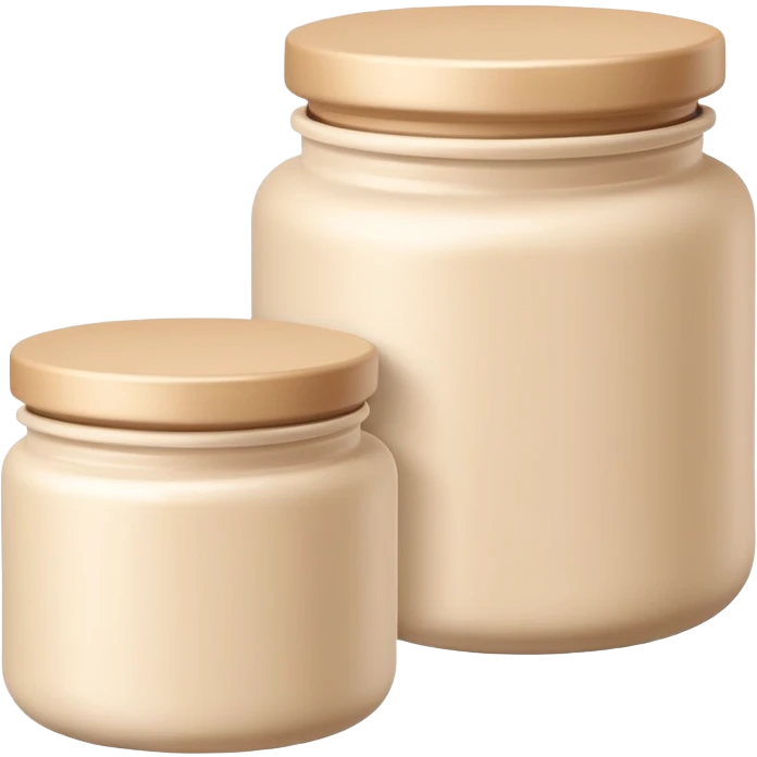 Beige care cosmetics jars emoji