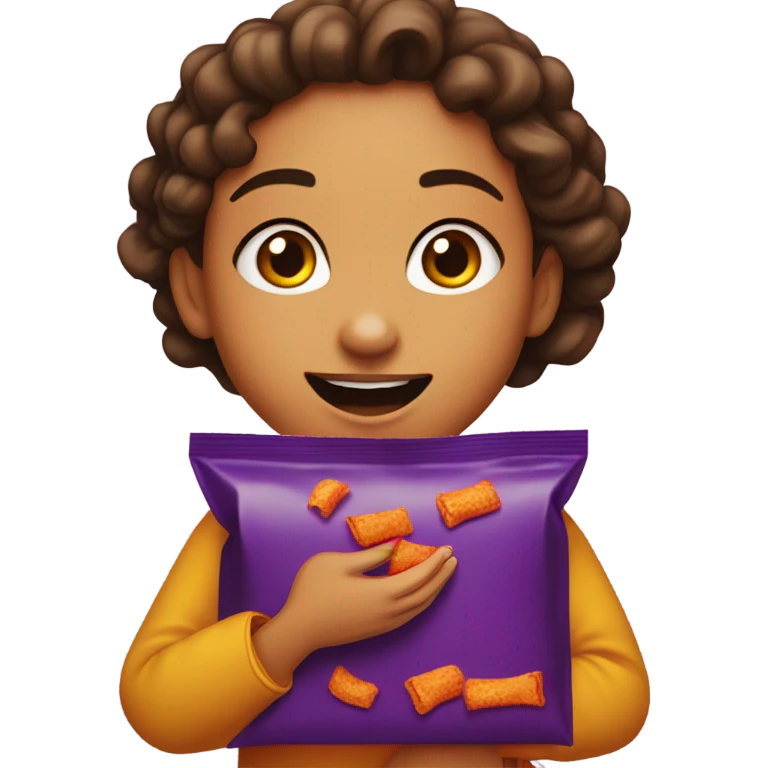 Girl eating takis emoji