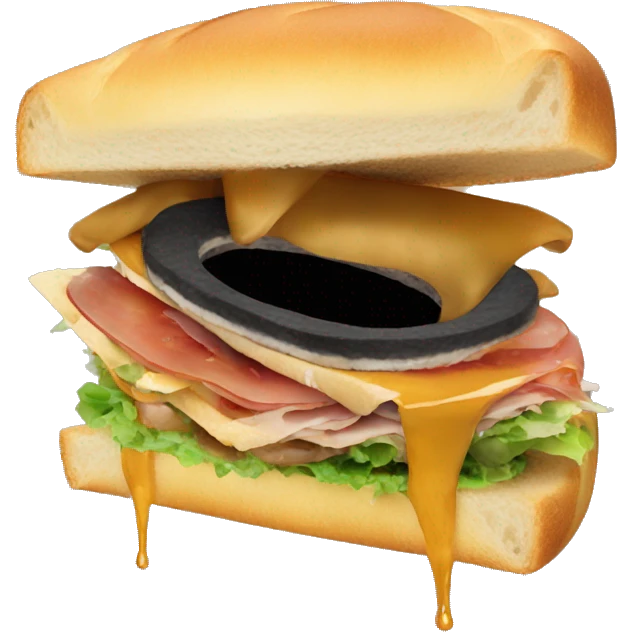 Black hole in hole eating a sandwich  emoji