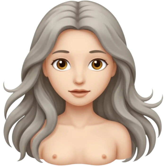 gray eyes female nude emoji