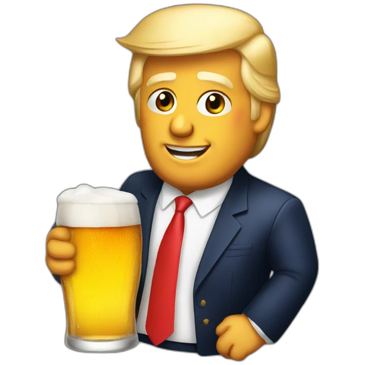 Donald trump drink beer emoji