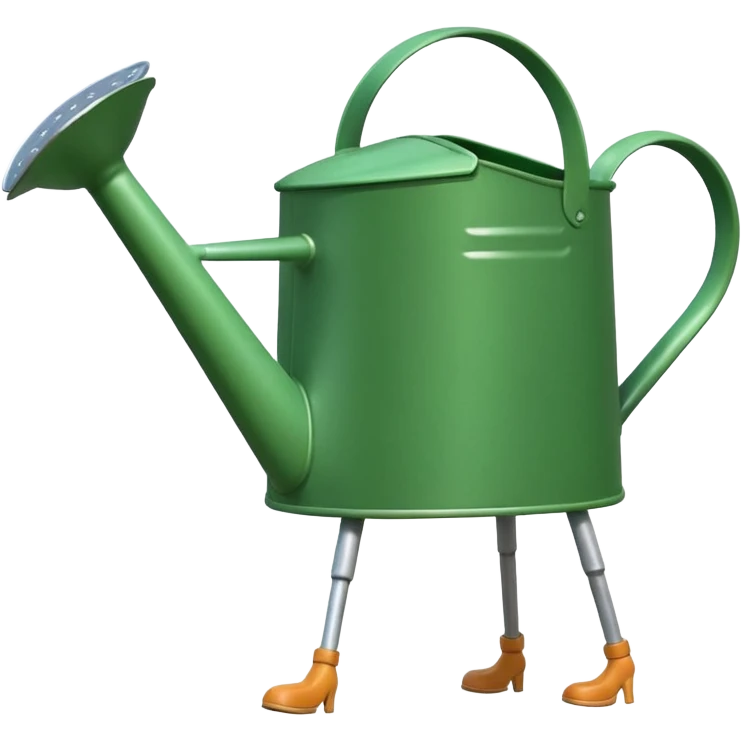 give me a watering can with legs. anthropomorphise the can emoji