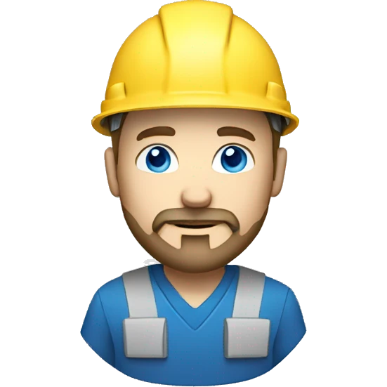 white man with white goatee beard, blue eyes and hard hat emoji