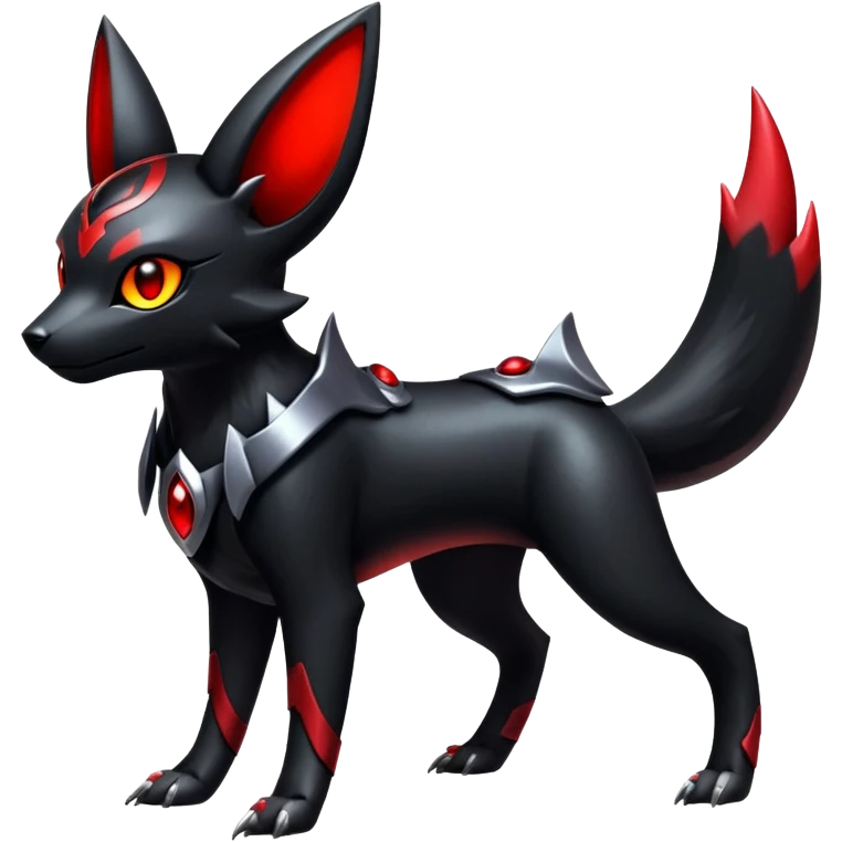 Shiny Gothic Exotic Futuristic Umbreon-Houndoom-Genesect-Torracat-Pokémon-Fakémon-hybrid-creature emoji