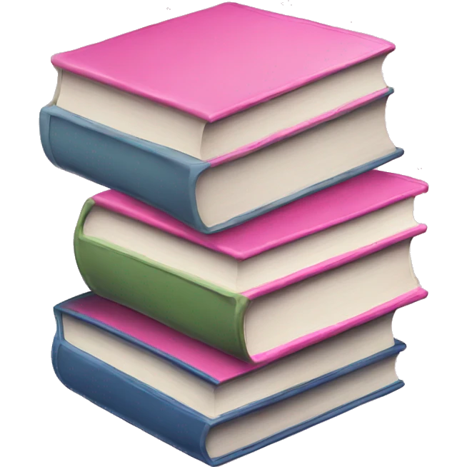 stack of three books skinny pink  emoji