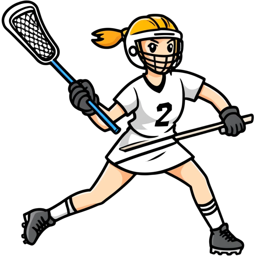 female lacrosse player in hot summer emoji