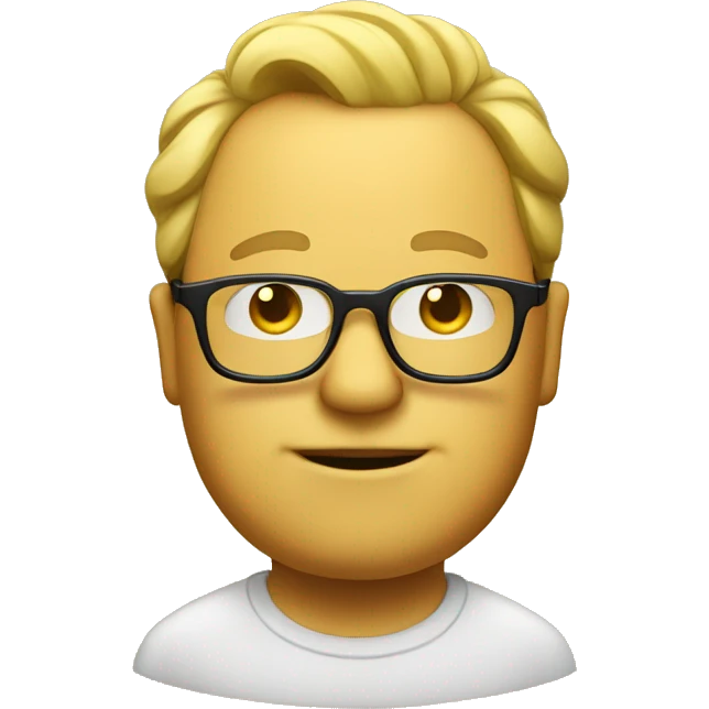 Yellow fat man in glasses with a "Canadian" hairstyle  emoji