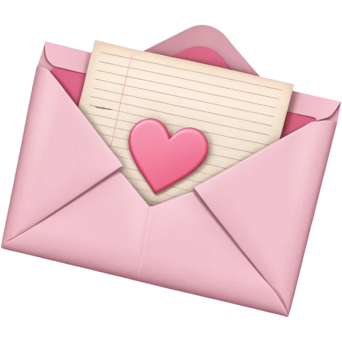 Pink love letter emoji