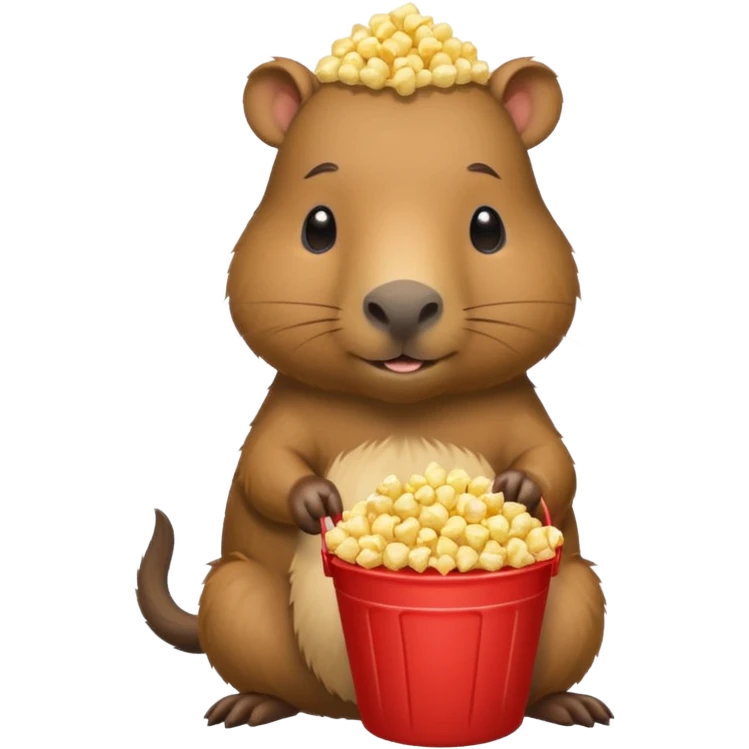 cabyparra with bucket of popcorn emoji