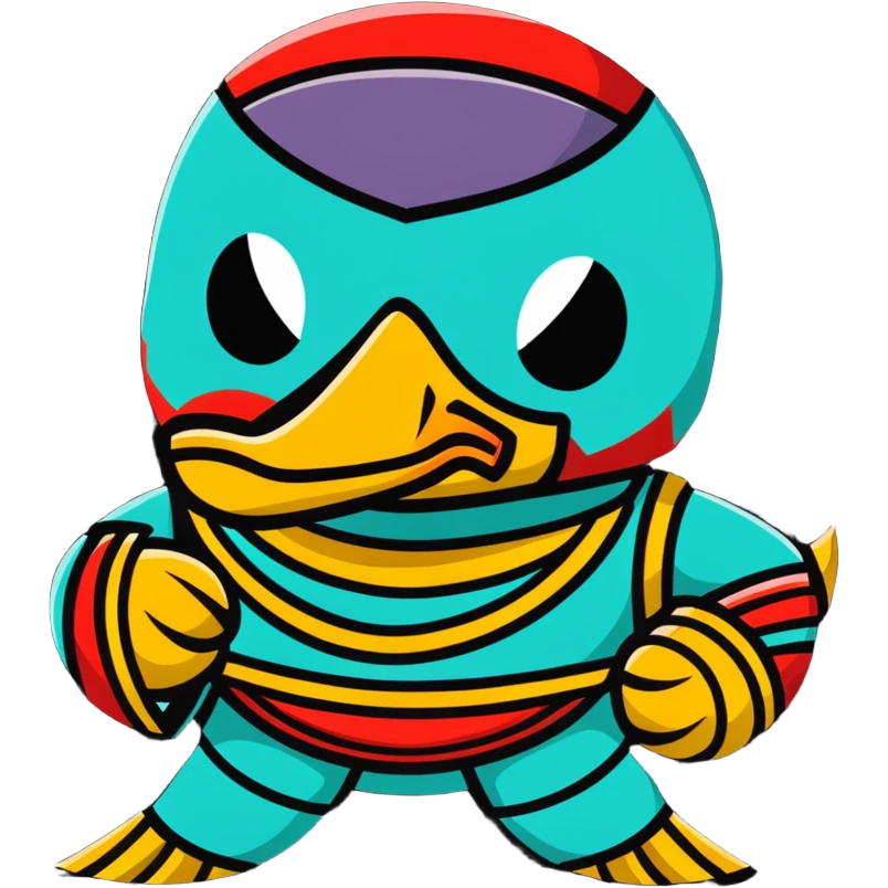 Louisiana themed luchador mask with pelican and New Orleans jazz elements emoji