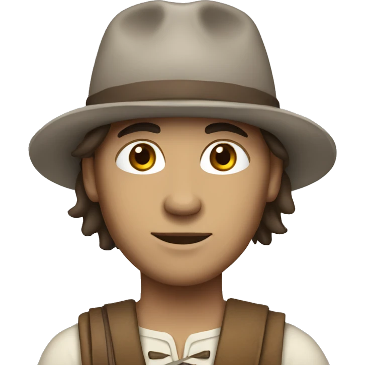an american colonist, white skin, brown eyes emoji