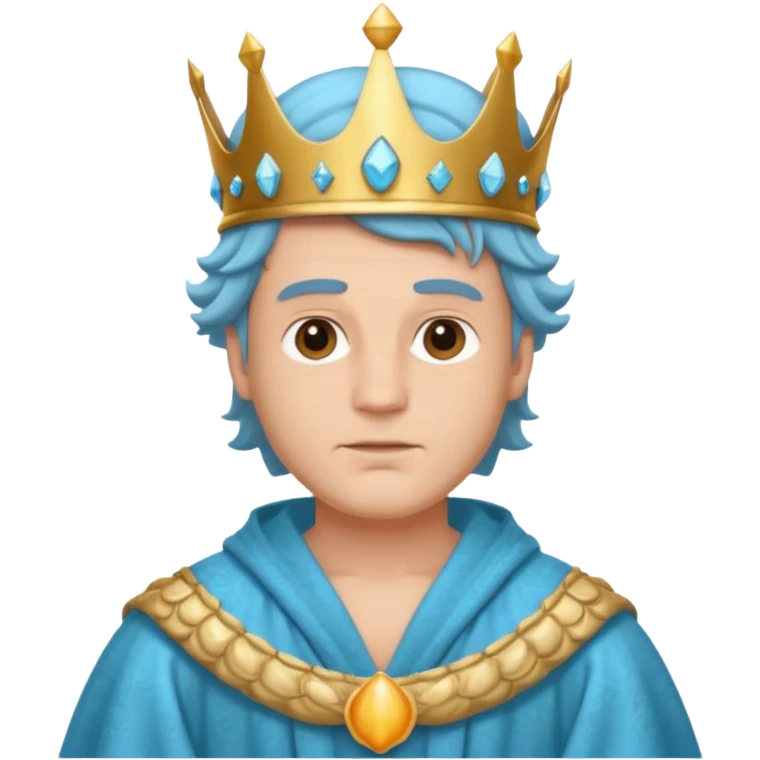King – shell crown + sea-blue robe emoji