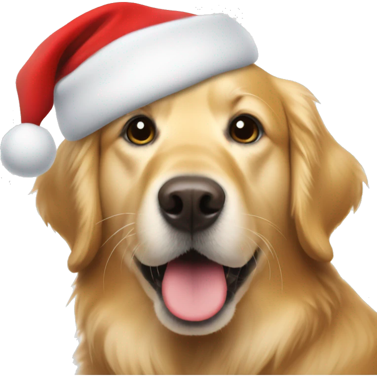 Golden retriever with Santa hat  emoji