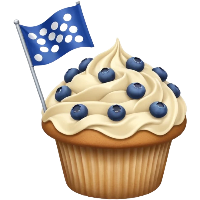 blueberry muffin waving a racing flag emoji
