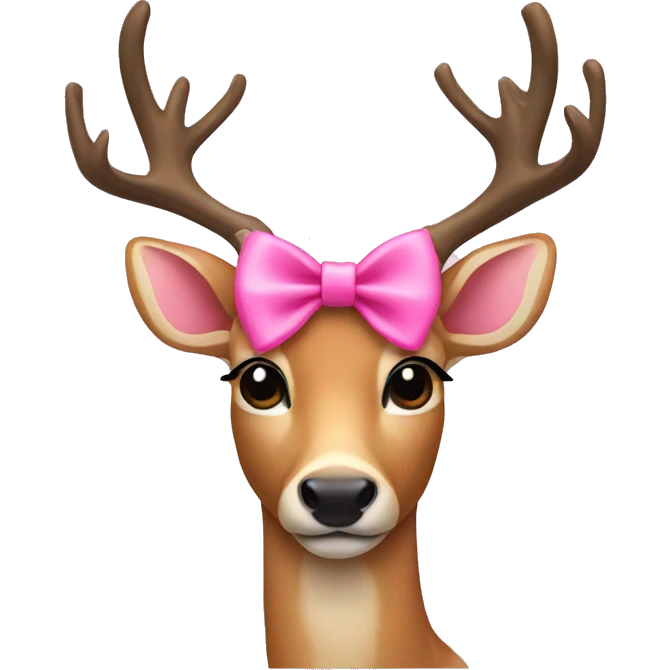 a deer with a pink bow emoji