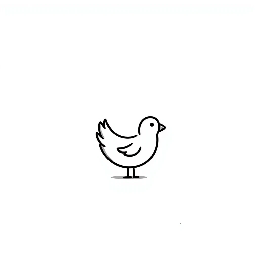 hand drawn simple friendly dove emoji