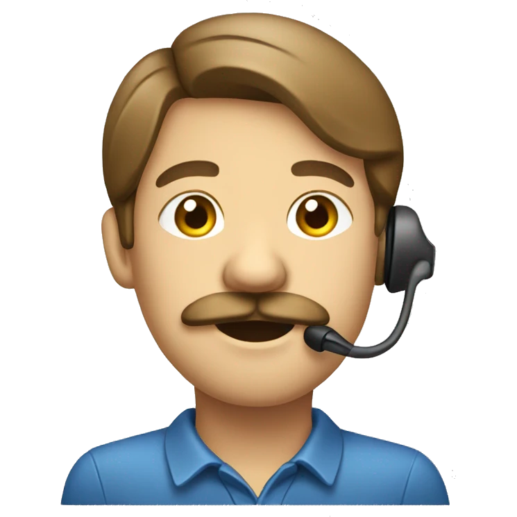 Call center hind moustache emoji