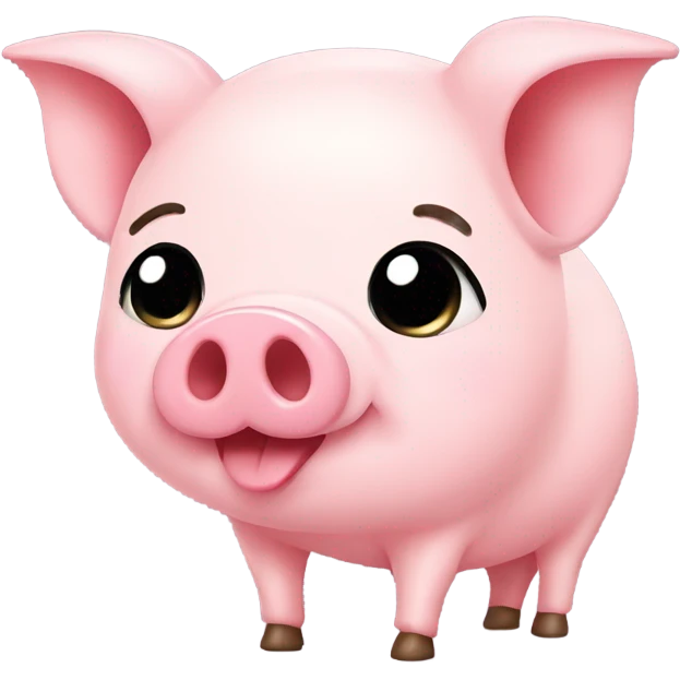 Kawaii style pig  emoji