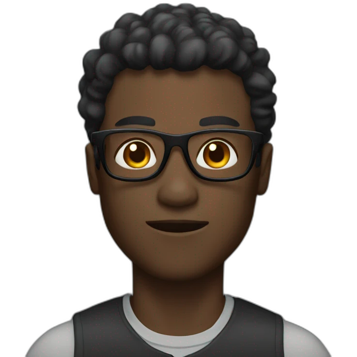 A man who run with black glasses a black skin and a athletic form  emoji