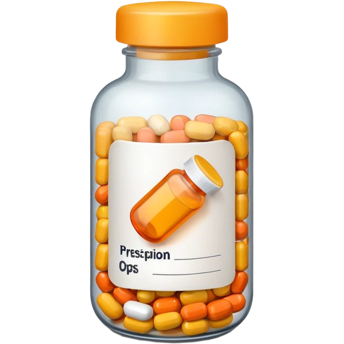 prescription pills bottle yellow orange emoji